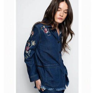 ZADIG & VOLTAIRE x Virginia Elwood Embroidered Tackl Denim Deluxe Shirt